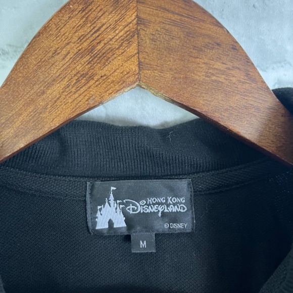 Disneyland Hong Kong Mickey All Over Print Polo Shirt Mens Medium Primary Black - Picture 3 of 7